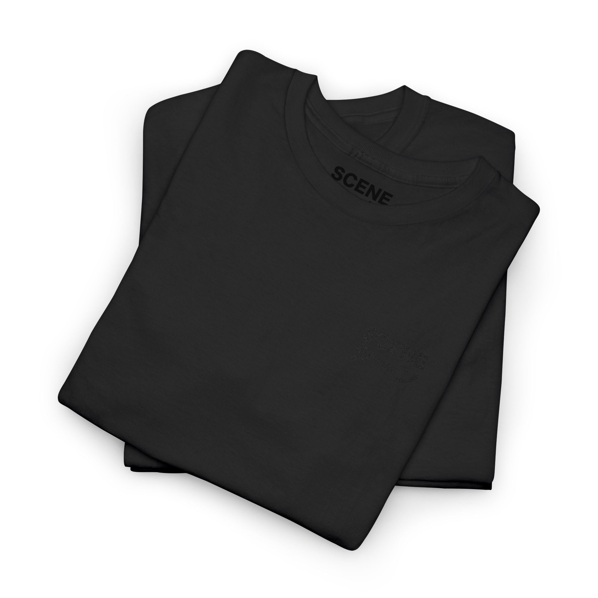 Scene Japanese Black Embroided Unisex Heavy Cotton Tee