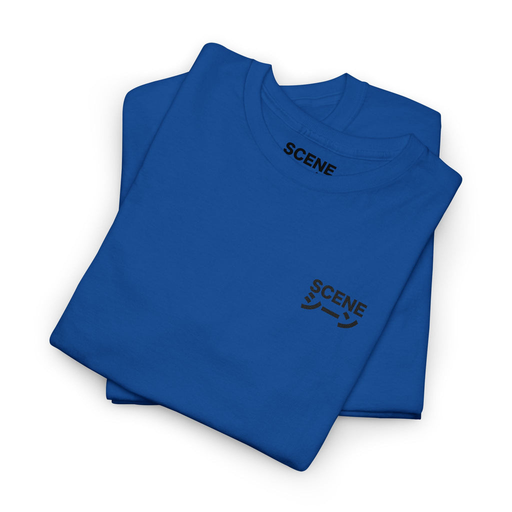 Scene Japanese Black Embroided Unisex Heavy Cotton Tee