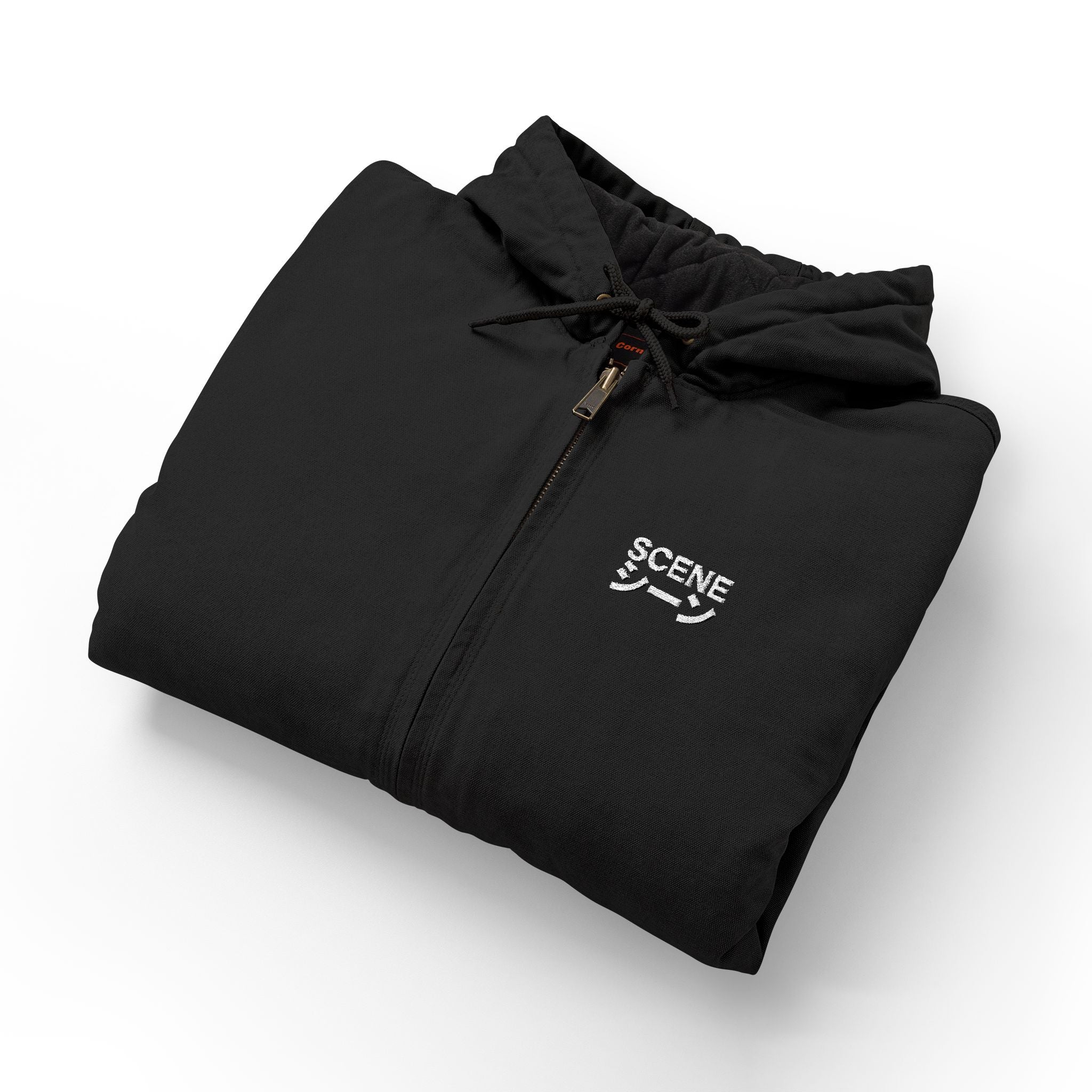 Japnese Scene Embroidered Hooded Zip Jacket