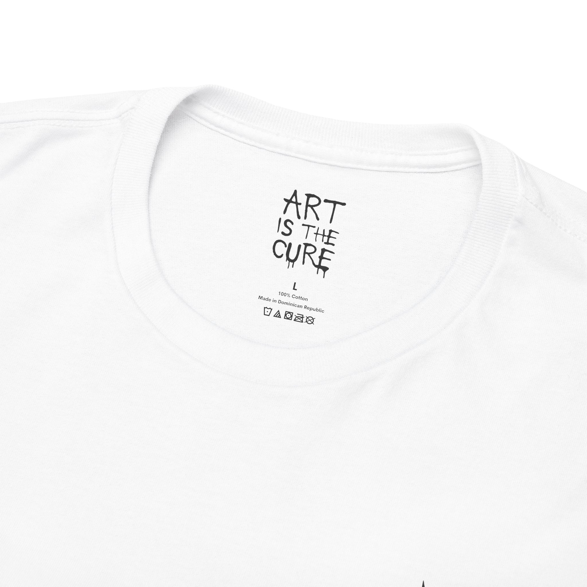 Art Is The Cure Skull Paint Pot Unisex Heavy Cotton Tee