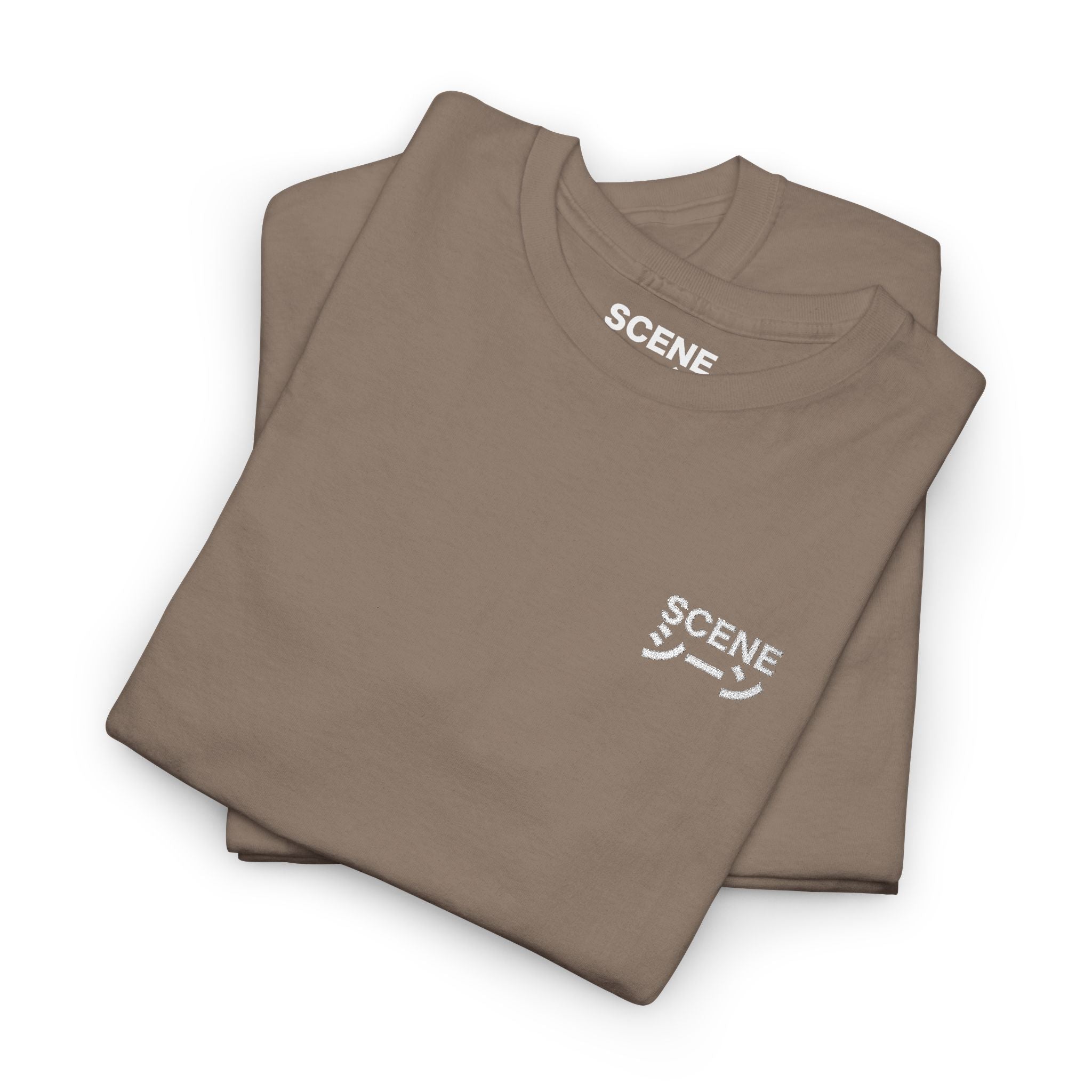 Scene Japanese White Embroided Unisex Heavy Cotton Tee