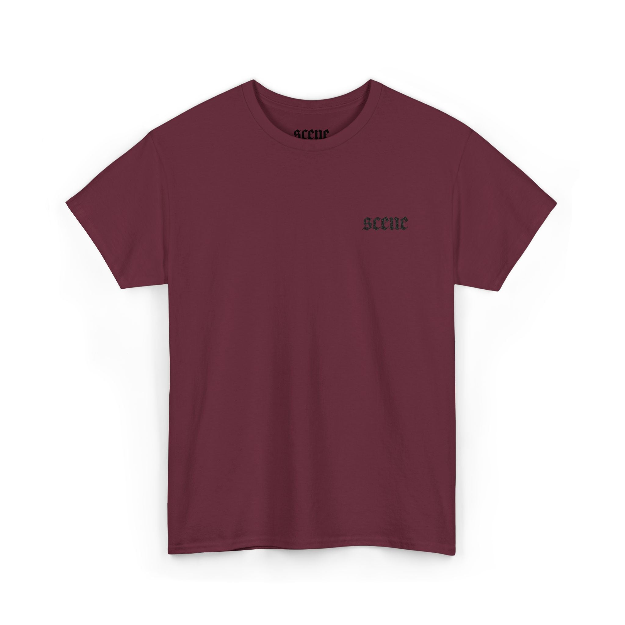 Scene Black Embroided Unisex Heavy Cotton Tee
