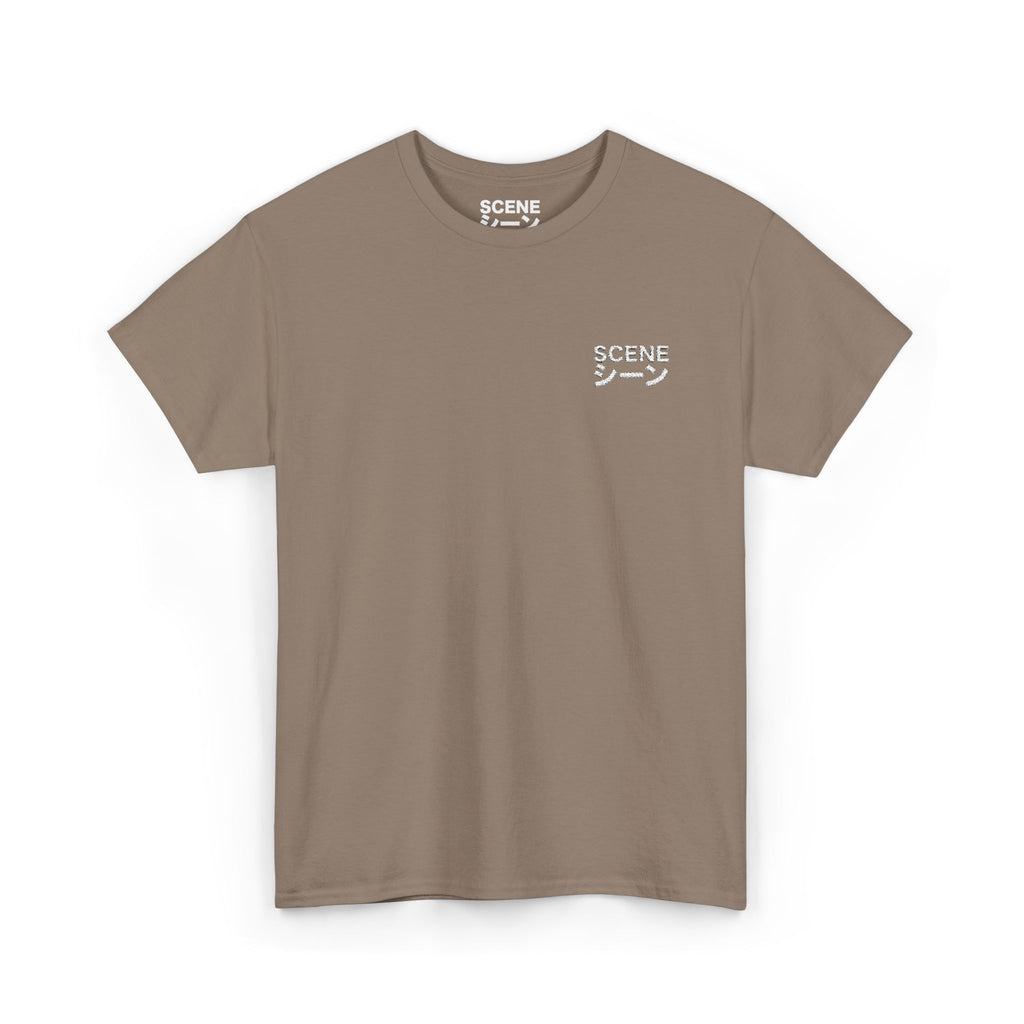 Scene Japanese White Embroided Unisex Heavy Cotton Tee