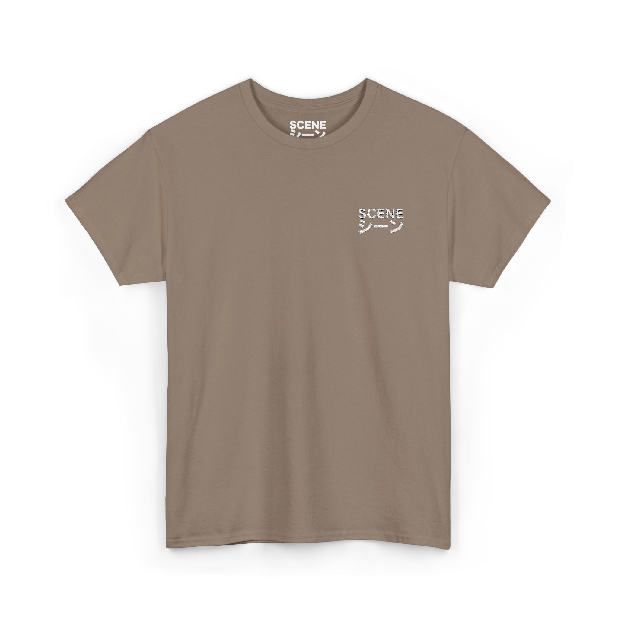 Scene Japanese White Embroided Unisex Heavy Cotton Tee