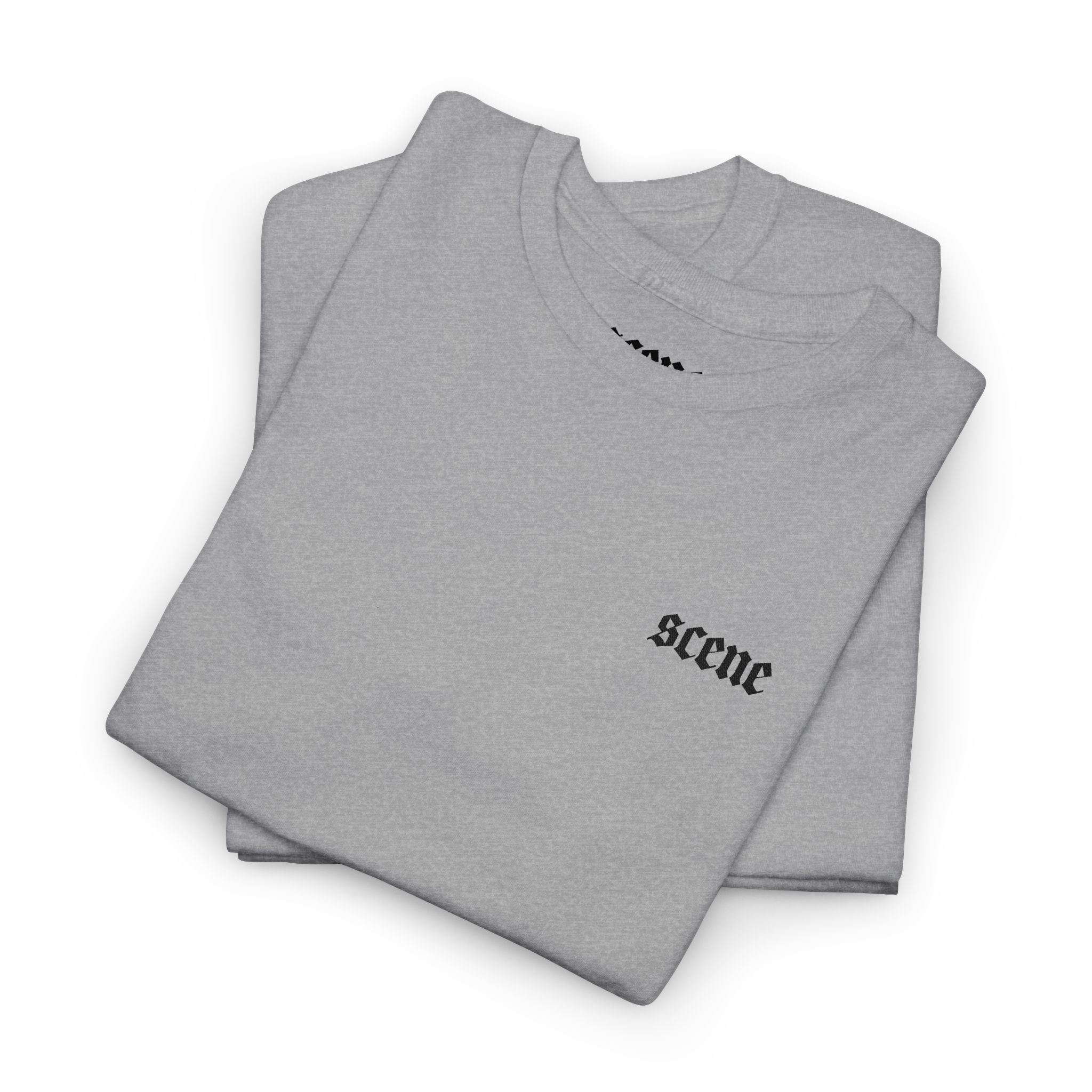 Scene Black Embroided Unisex Heavy Cotton Tee