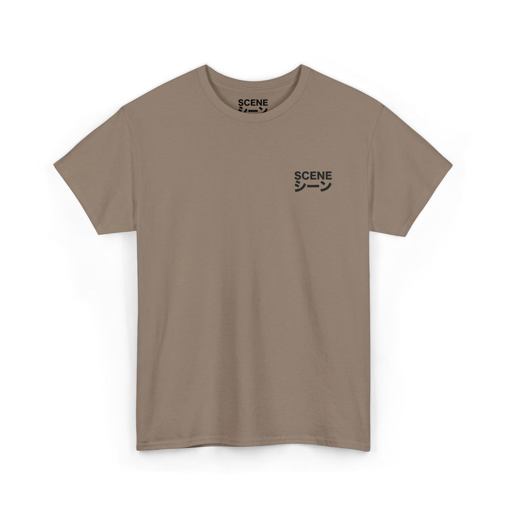 Scene Japanese Black Embroided Unisex Heavy Cotton Tee