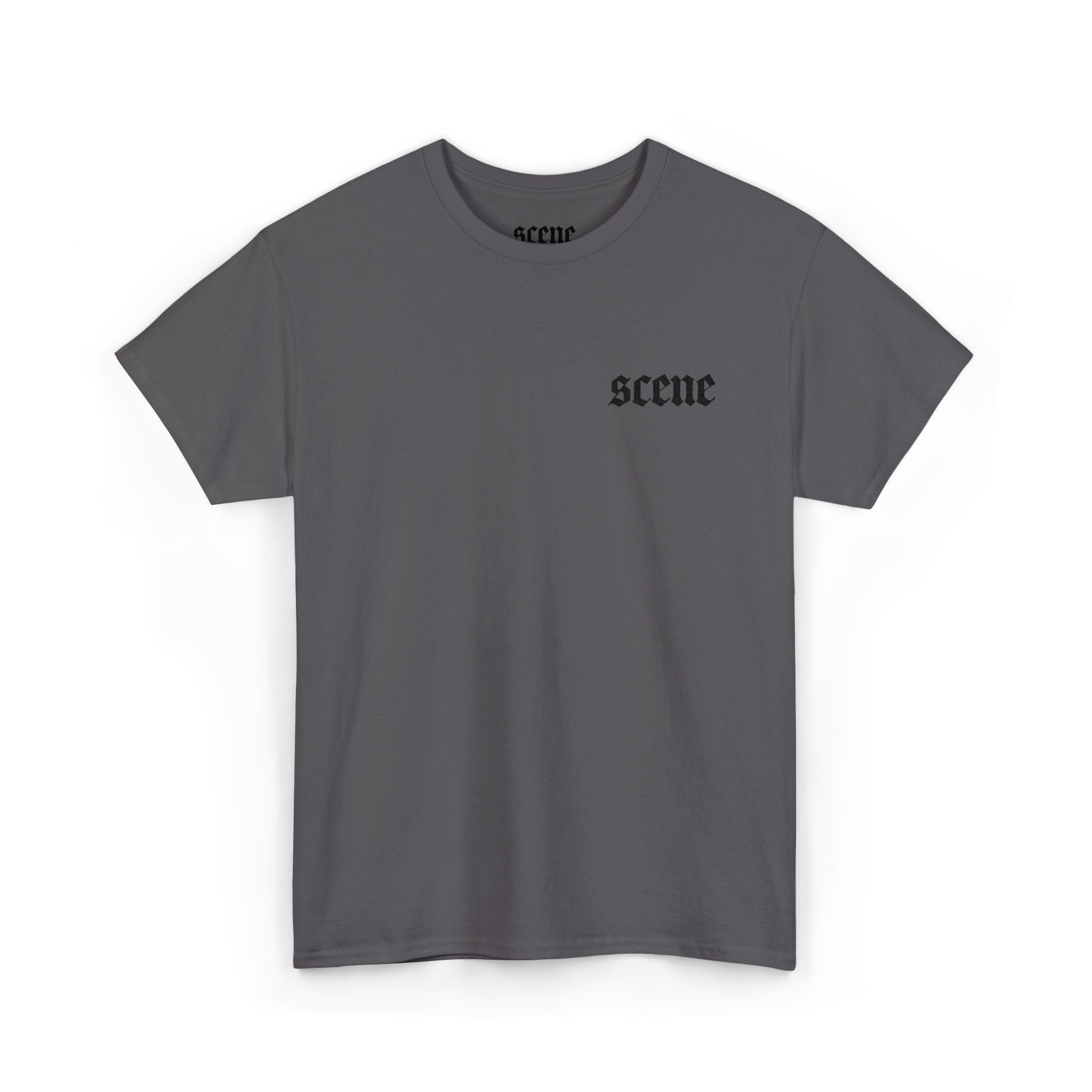 Scene Black Embroided Unisex Heavy Cotton Tee