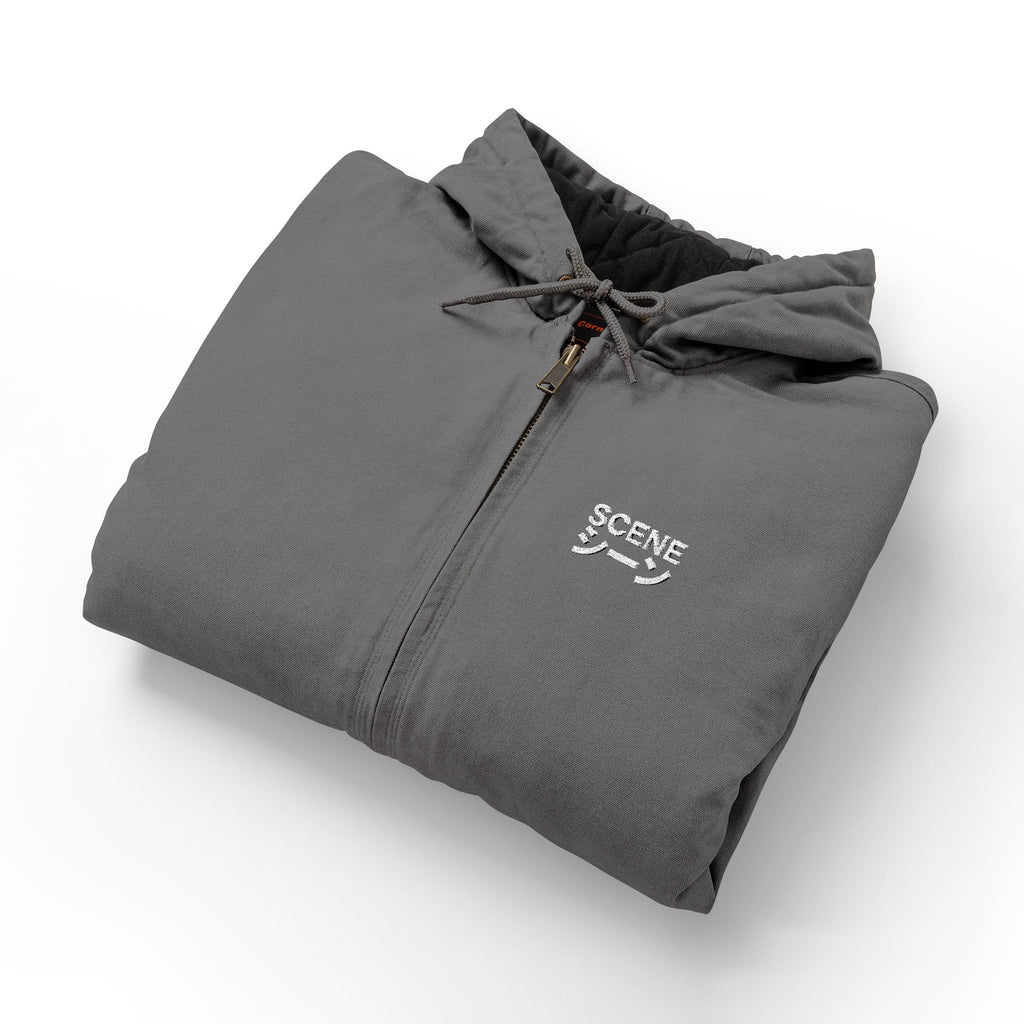 Japnese Scene Embroidered Hooded Zip Jacket