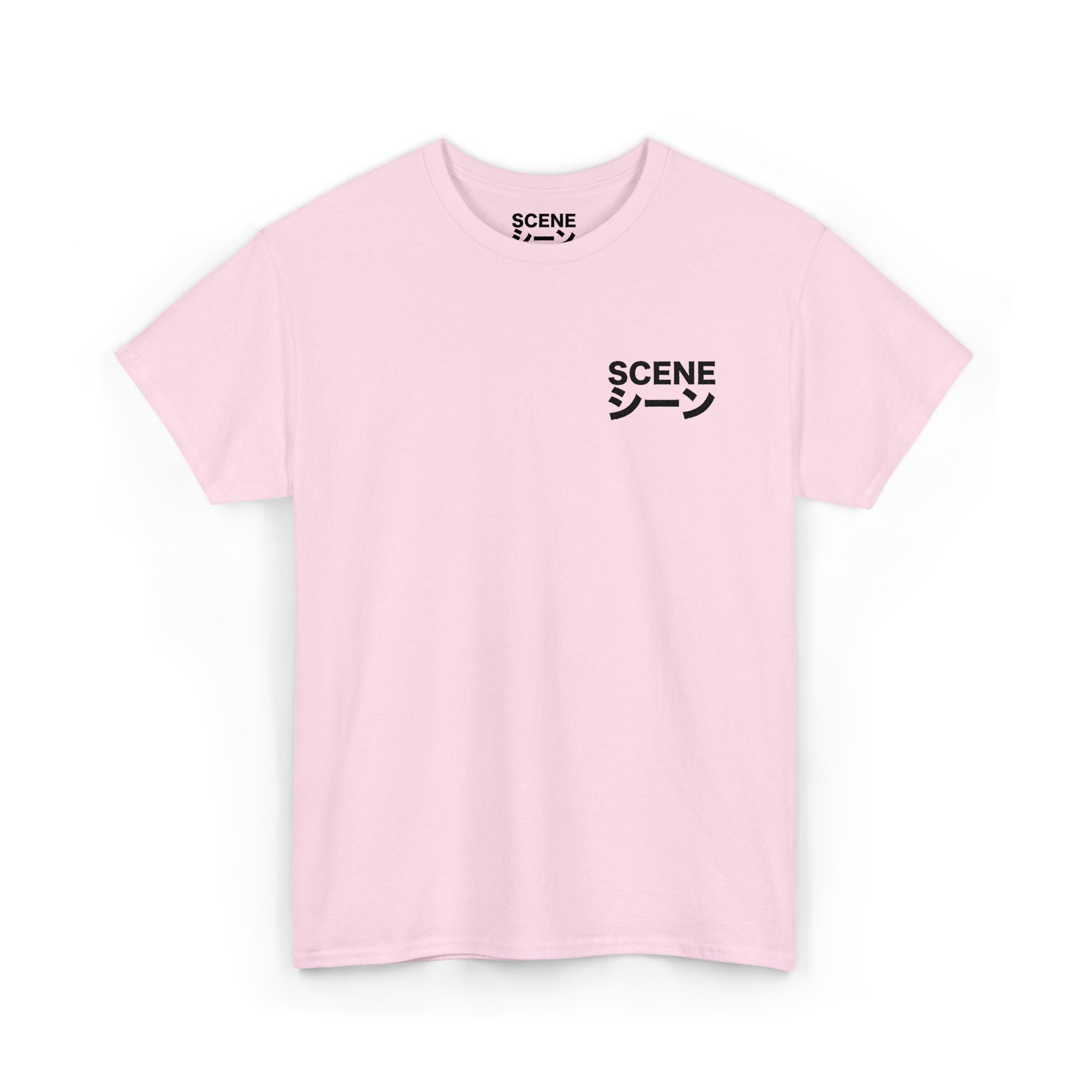 Scene Japanese Black Embroided Unisex Heavy Cotton Tee