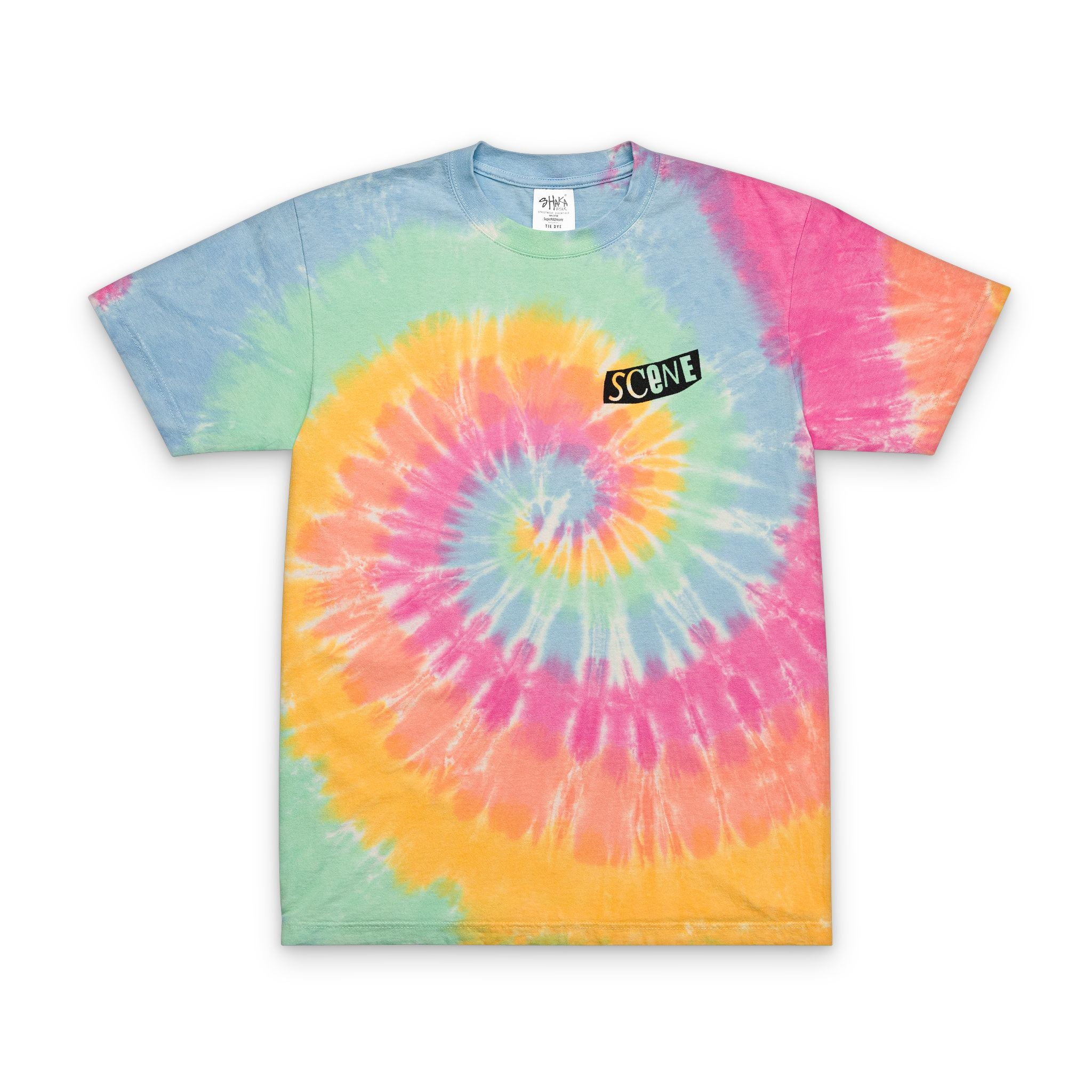 Punk Scene Embroidered Tie-Dye Spiral Oversized T-Shirt