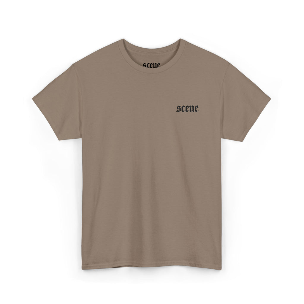 Scene Black Embroided Unisex Heavy Cotton Tee