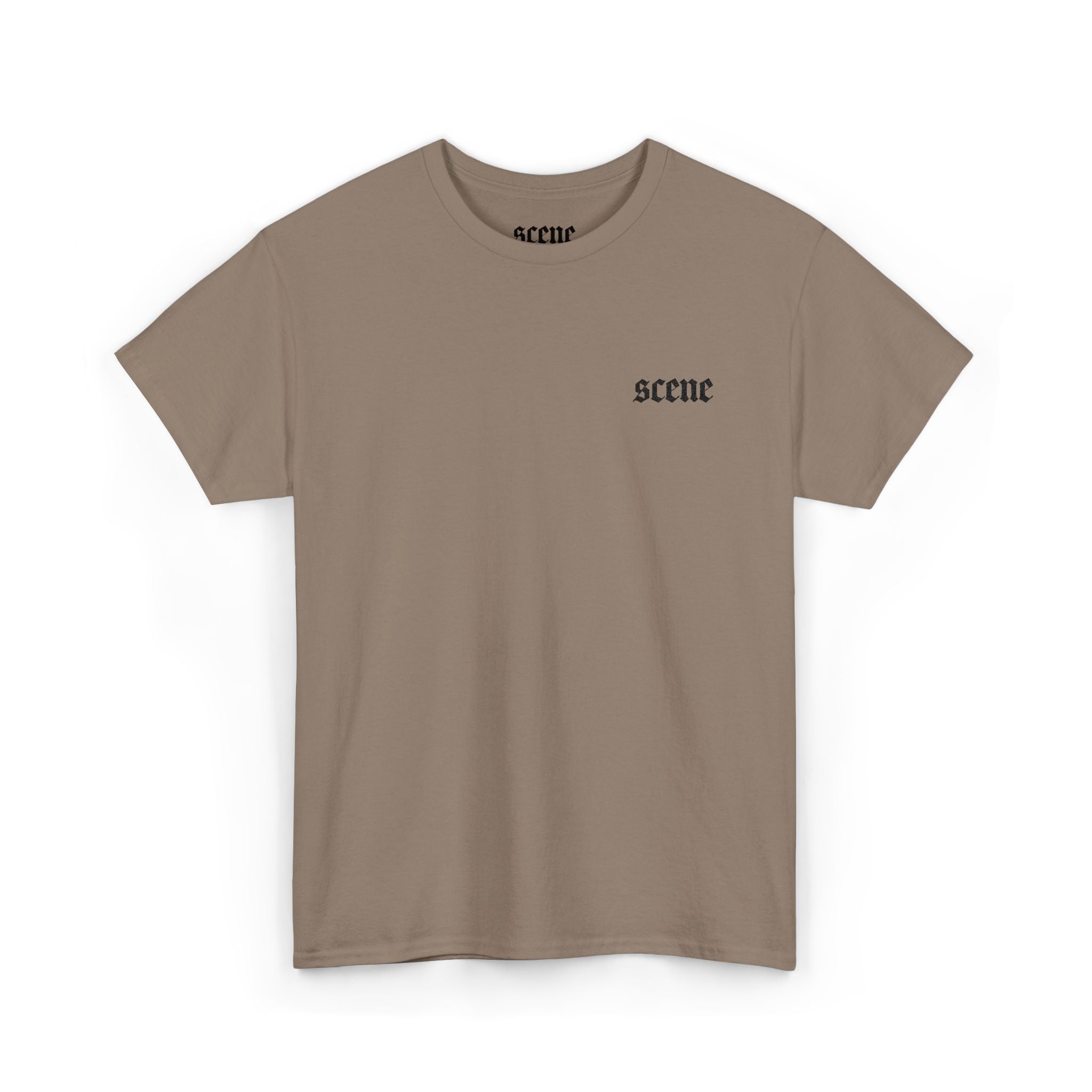 Scene Black Embroided Unisex Heavy Cotton Tee