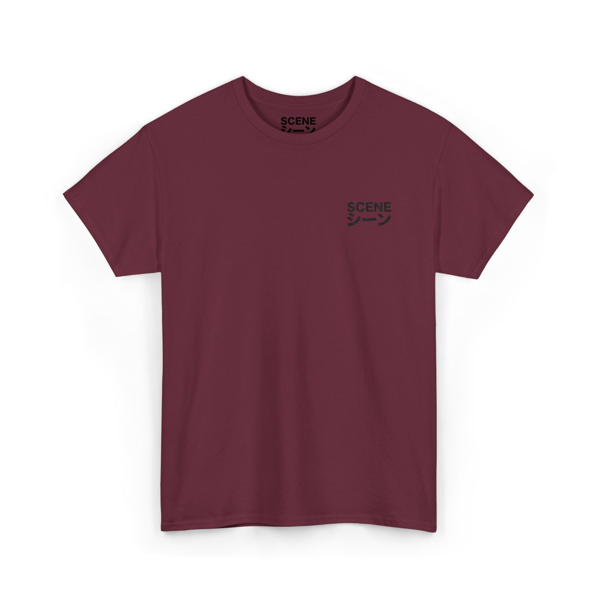 Scene Japanese Black Embroided Unisex Heavy Cotton Tee