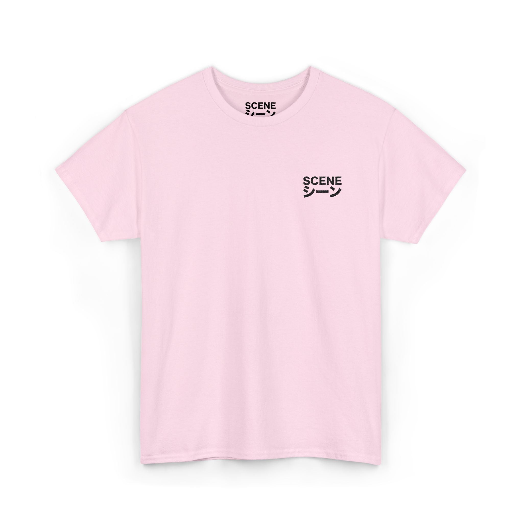 Scene Japanese Black Embroided Unisex Heavy Cotton Tee