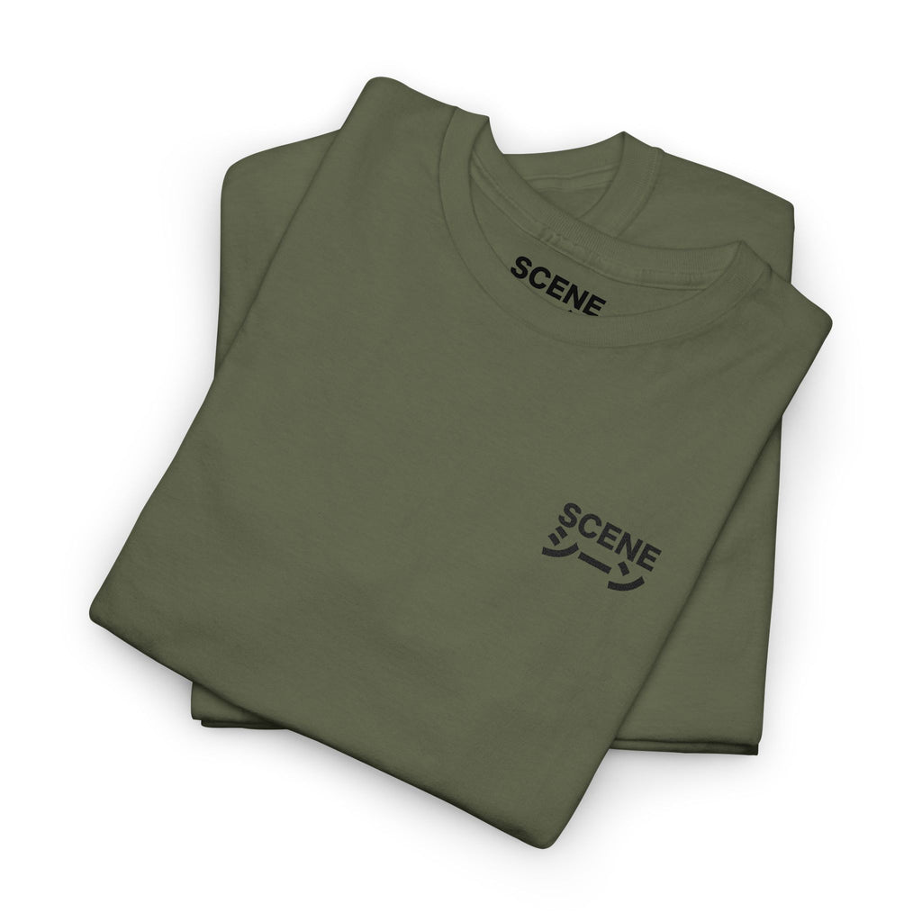 Scene Japanese Black Embroided Unisex Heavy Cotton Tee
