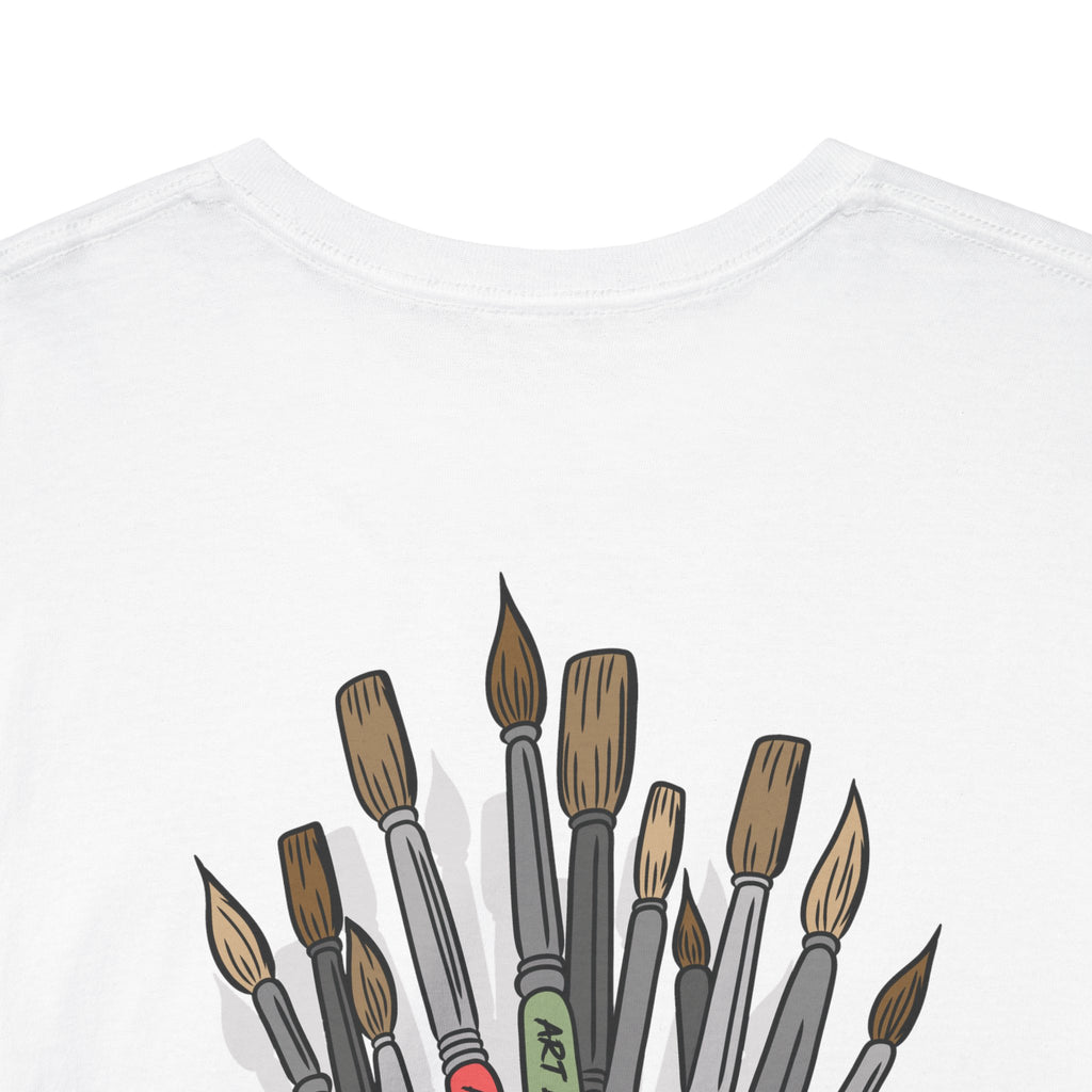 Art Is The Cure Skull Paint Pot Unisex Heavy Cotton Tee