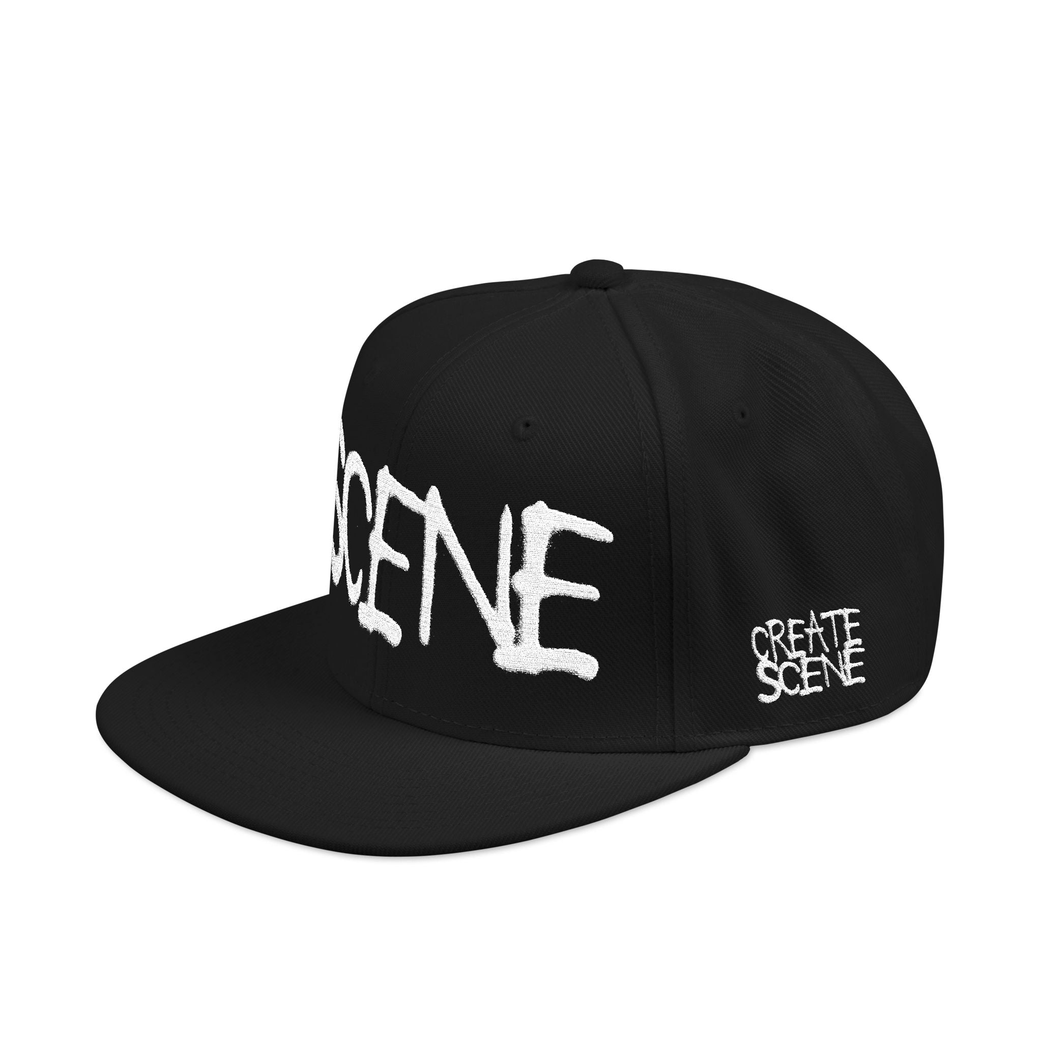 Scene Tag Embroidery Snapback Cap