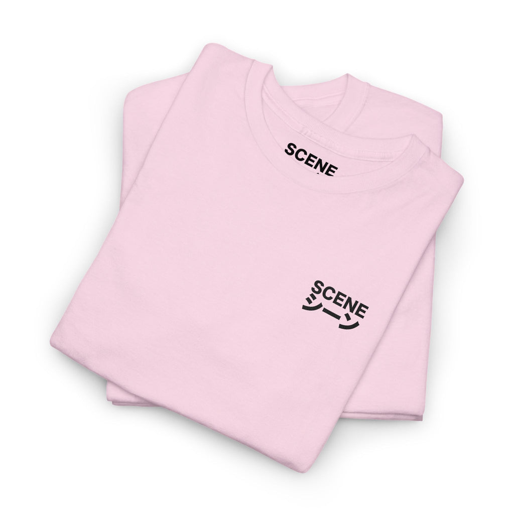 Scene Japanese Black Embroided Unisex Heavy Cotton Tee