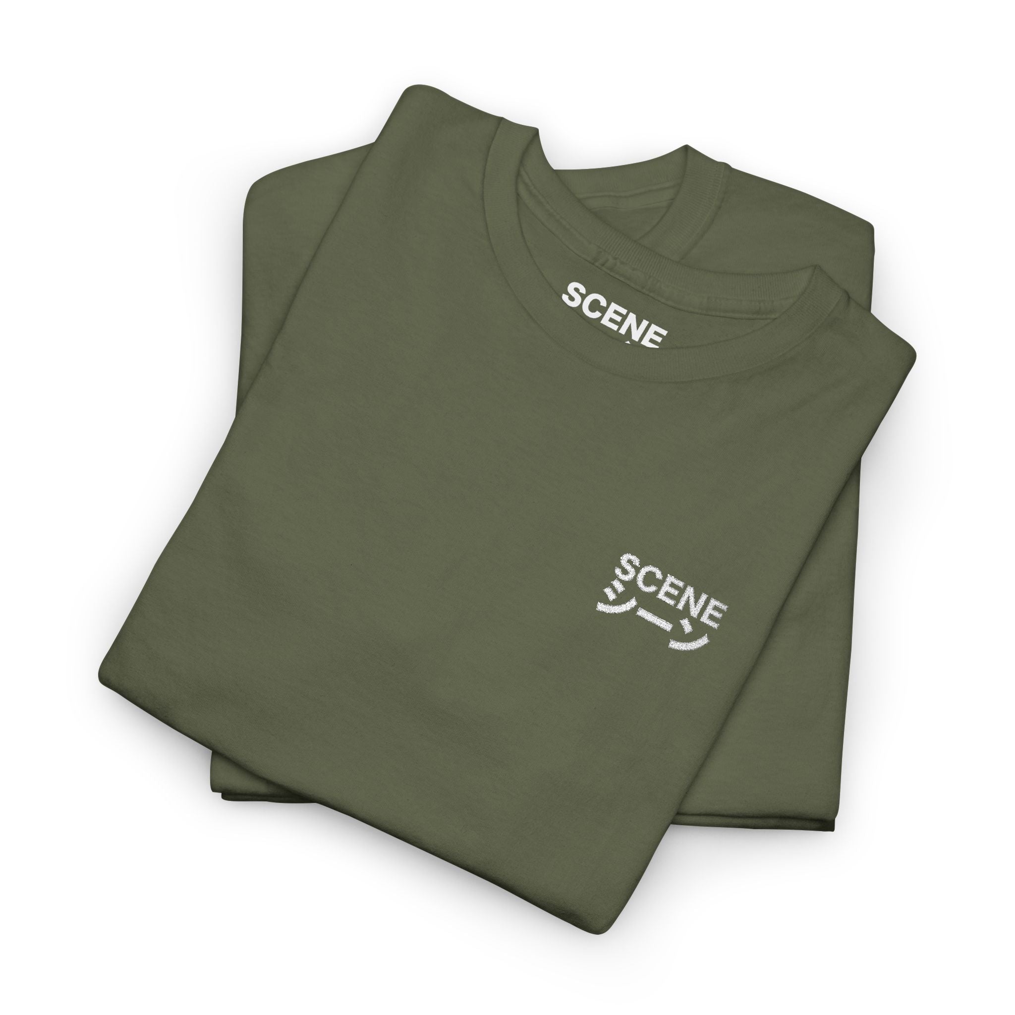 Scene Japanese White Embroided Unisex Heavy Cotton Tee