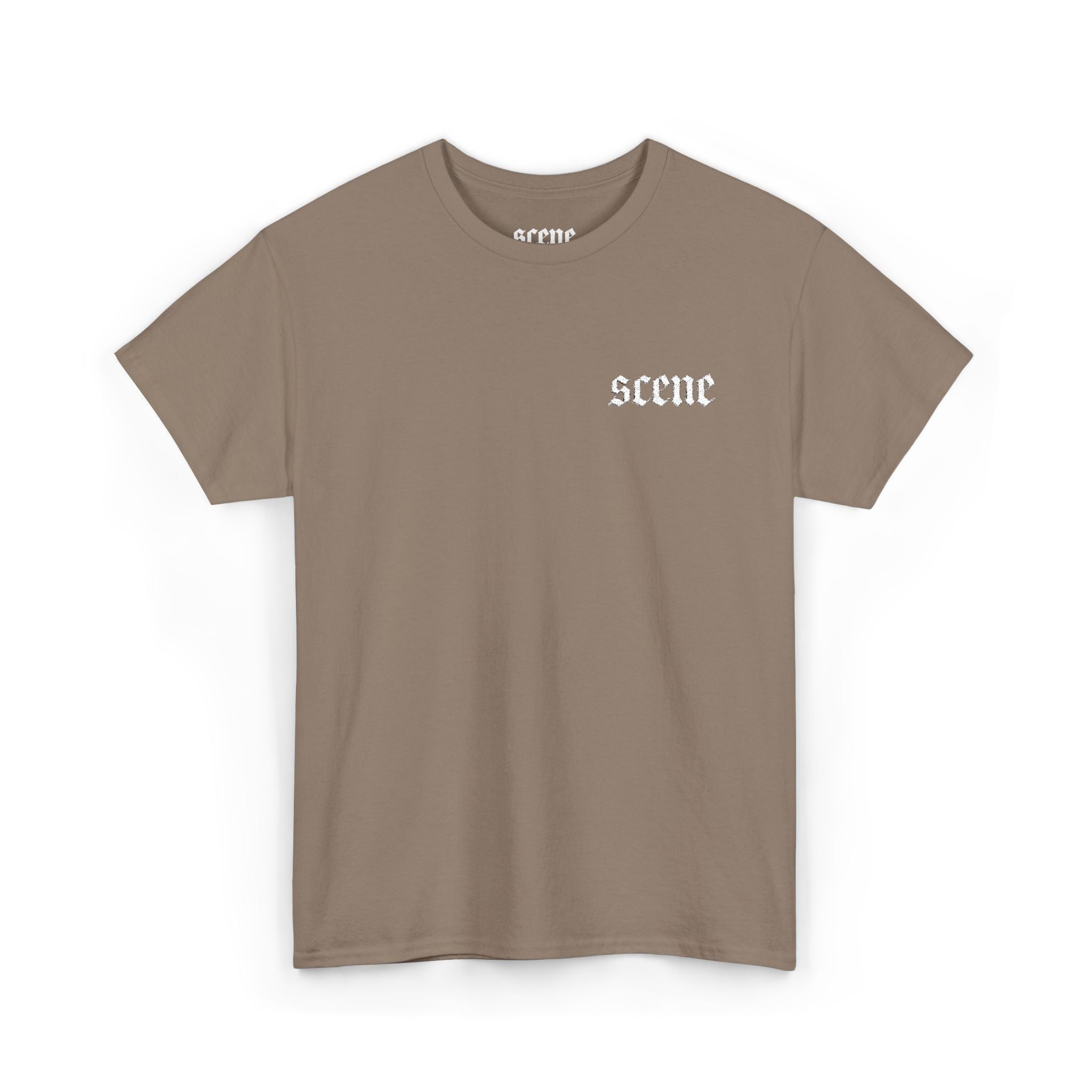 Scene White Embroided Unisex Heavy Cotton Tee