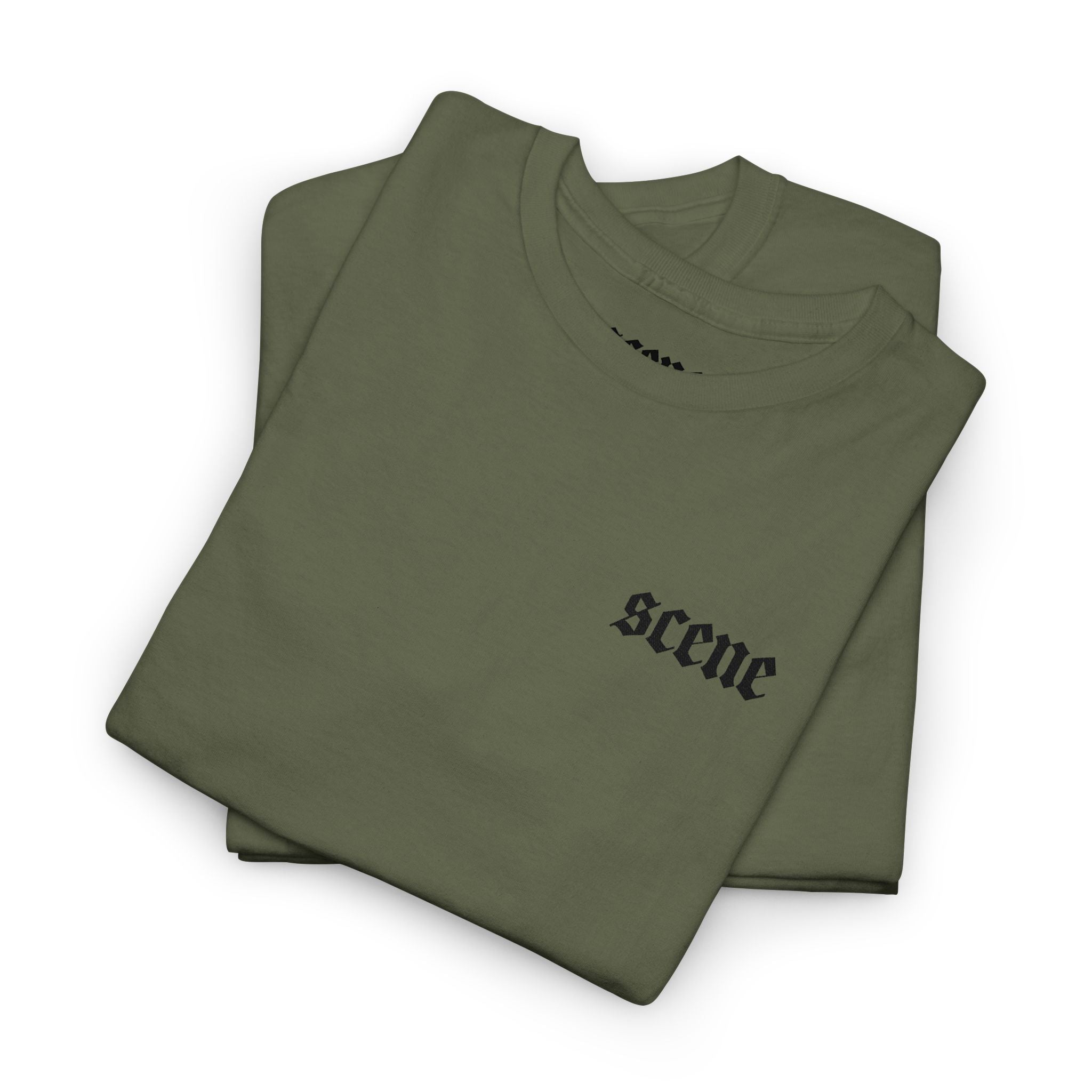 Scene Black Embroided Unisex Heavy Cotton Tee