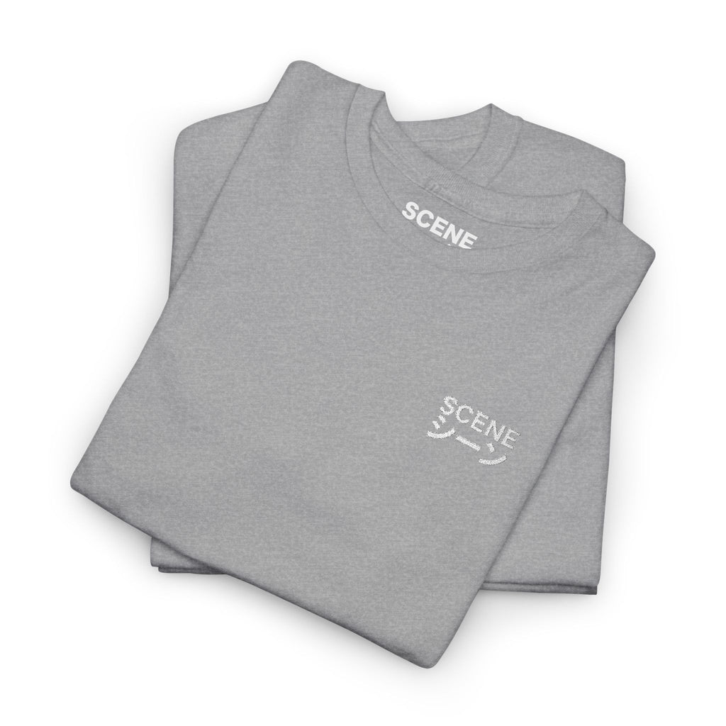 Scene Japanese White Embroided Unisex Heavy Cotton Tee