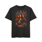 Mona Lisa Metal Scene Acid Wash Oversized Graphic T-Shirt
