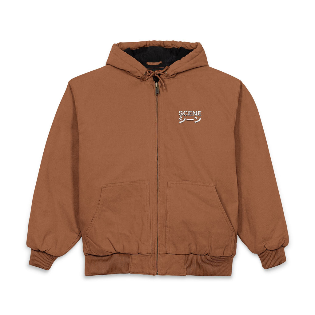Japnese Scene Embroidered Hooded Zip Jacket