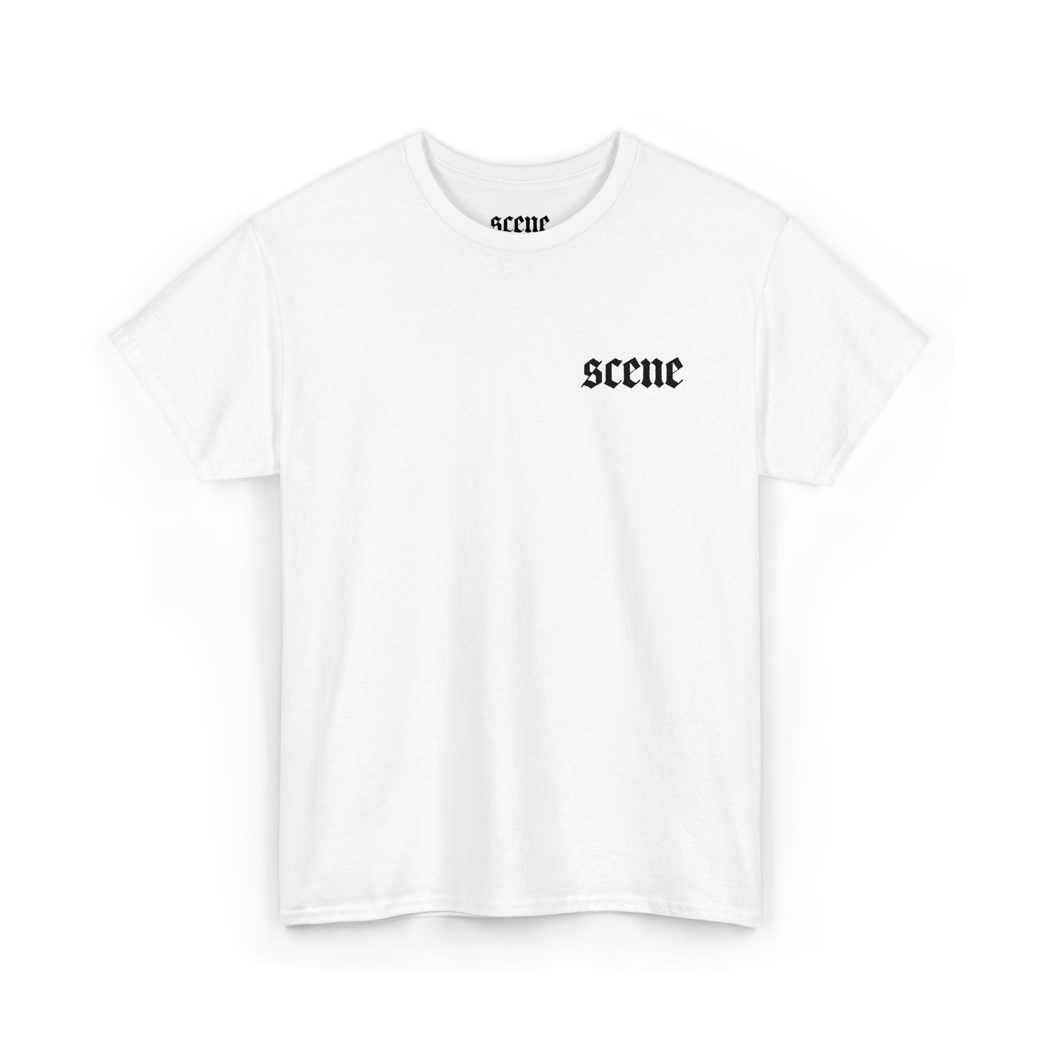 Scene Black Embroided Unisex Heavy Cotton Tee