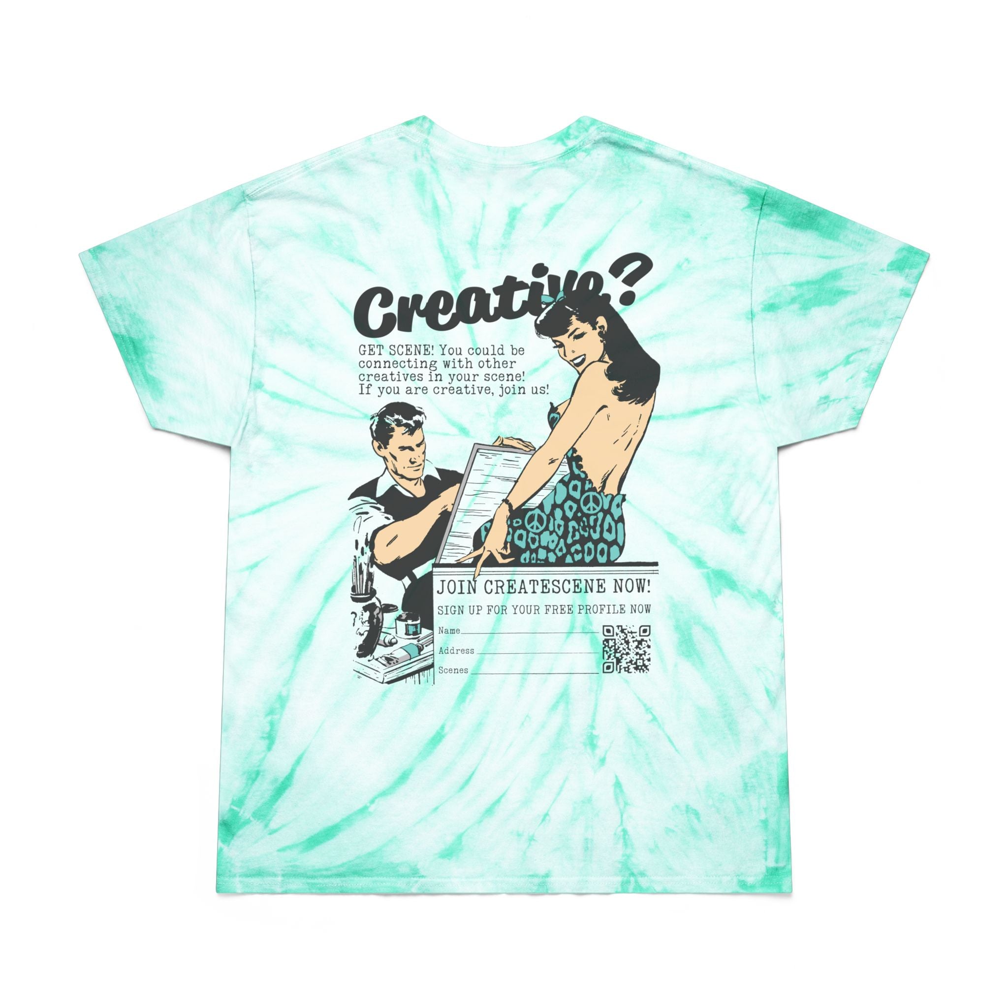 Creative? Get Scene Mint Tie-Dye Tee