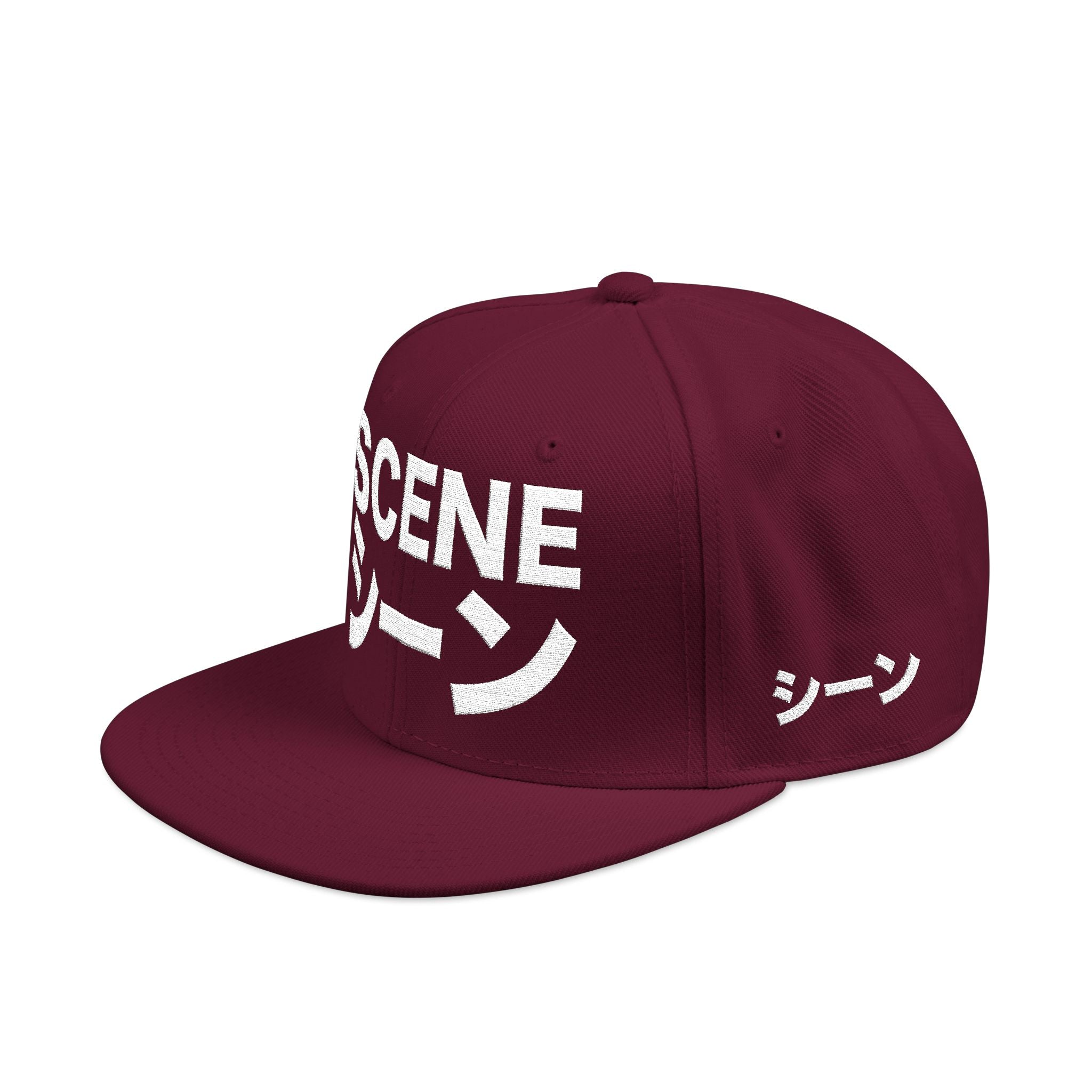 Scene Japanese Embroidery Snapback Cap