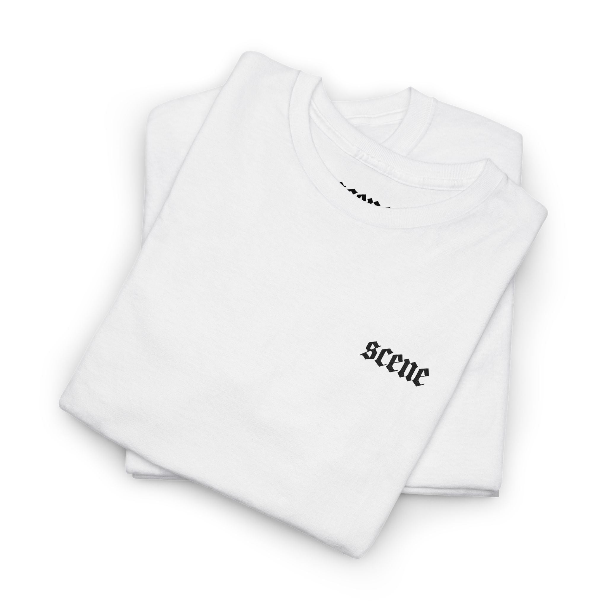 Scene Black Embroided Unisex Heavy Cotton Tee