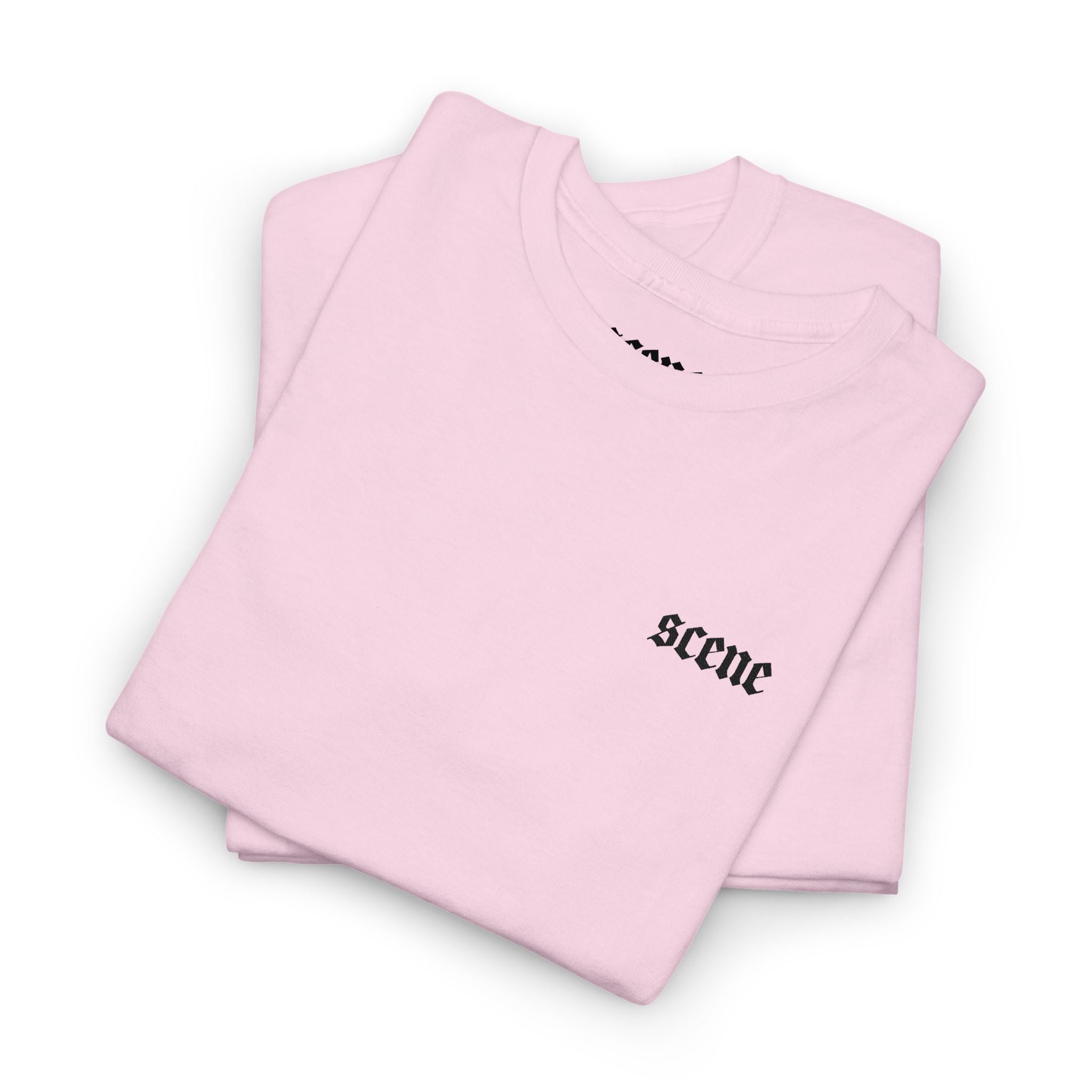 Scene Black Embroided Unisex Heavy Cotton Tee