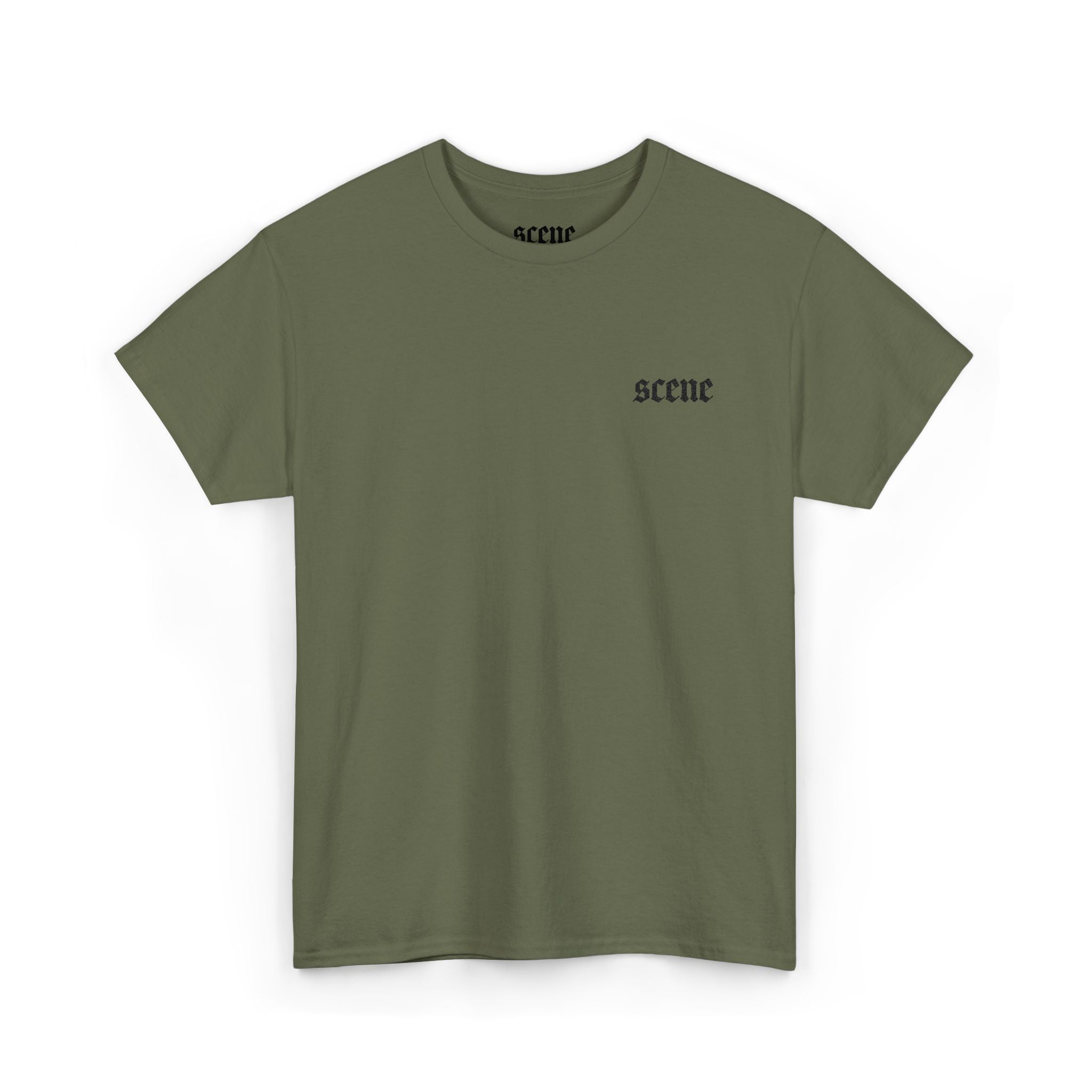Scene Black Embroided Unisex Heavy Cotton Tee
