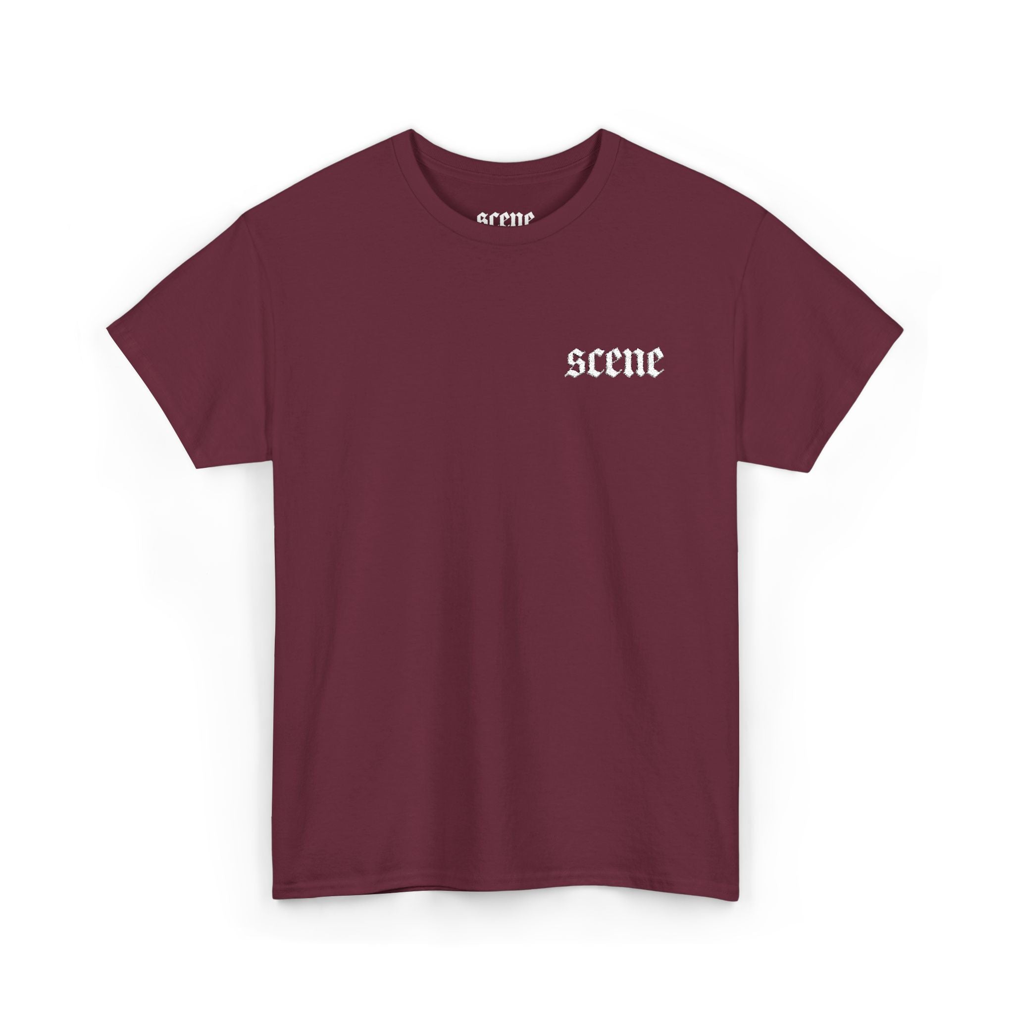 Scene White Embroided Unisex Heavy Cotton Tee