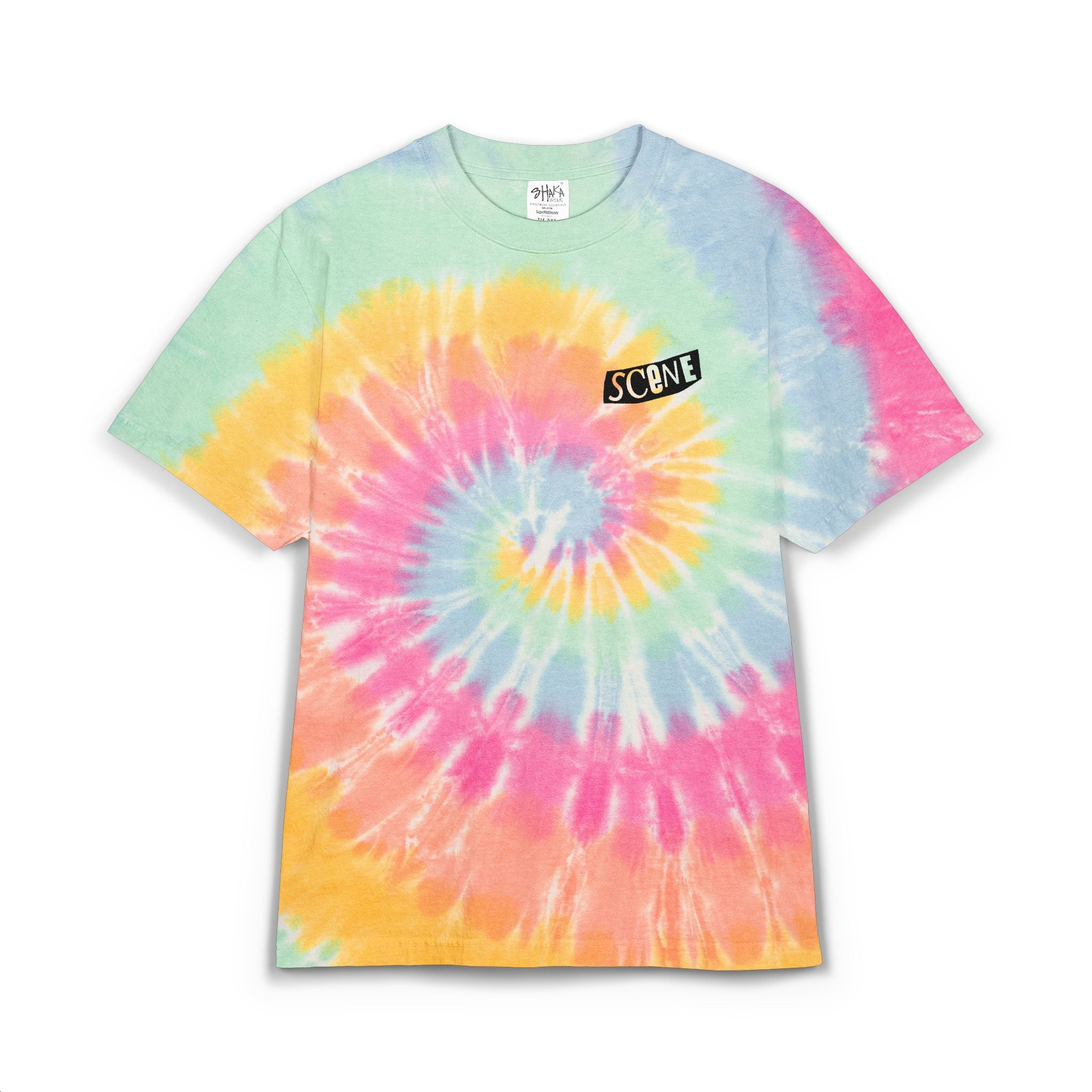 Punk Scene Embroidered Tie-Dye Spiral Oversized T-Shirt