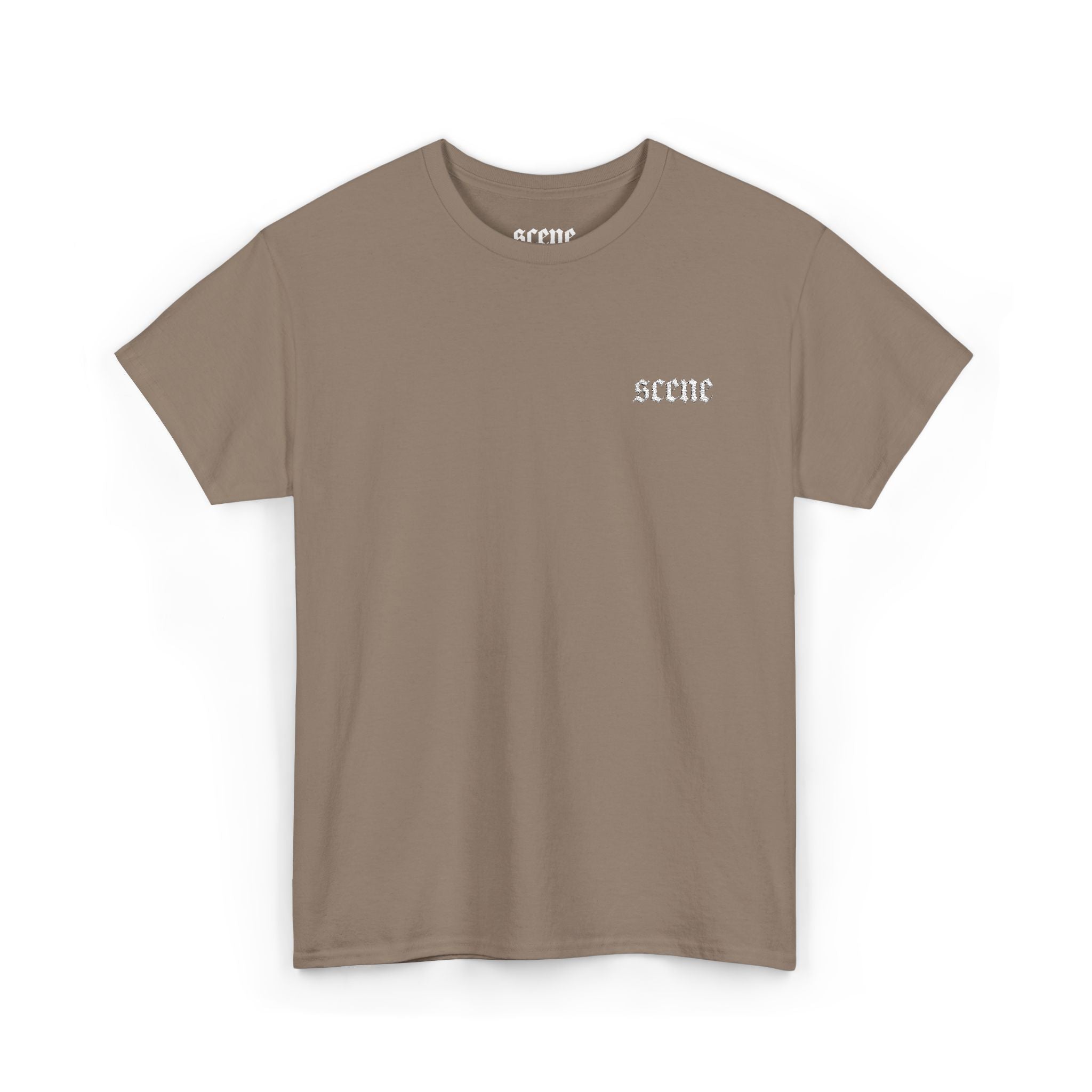 Scene White Embroided Unisex Heavy Cotton Tee