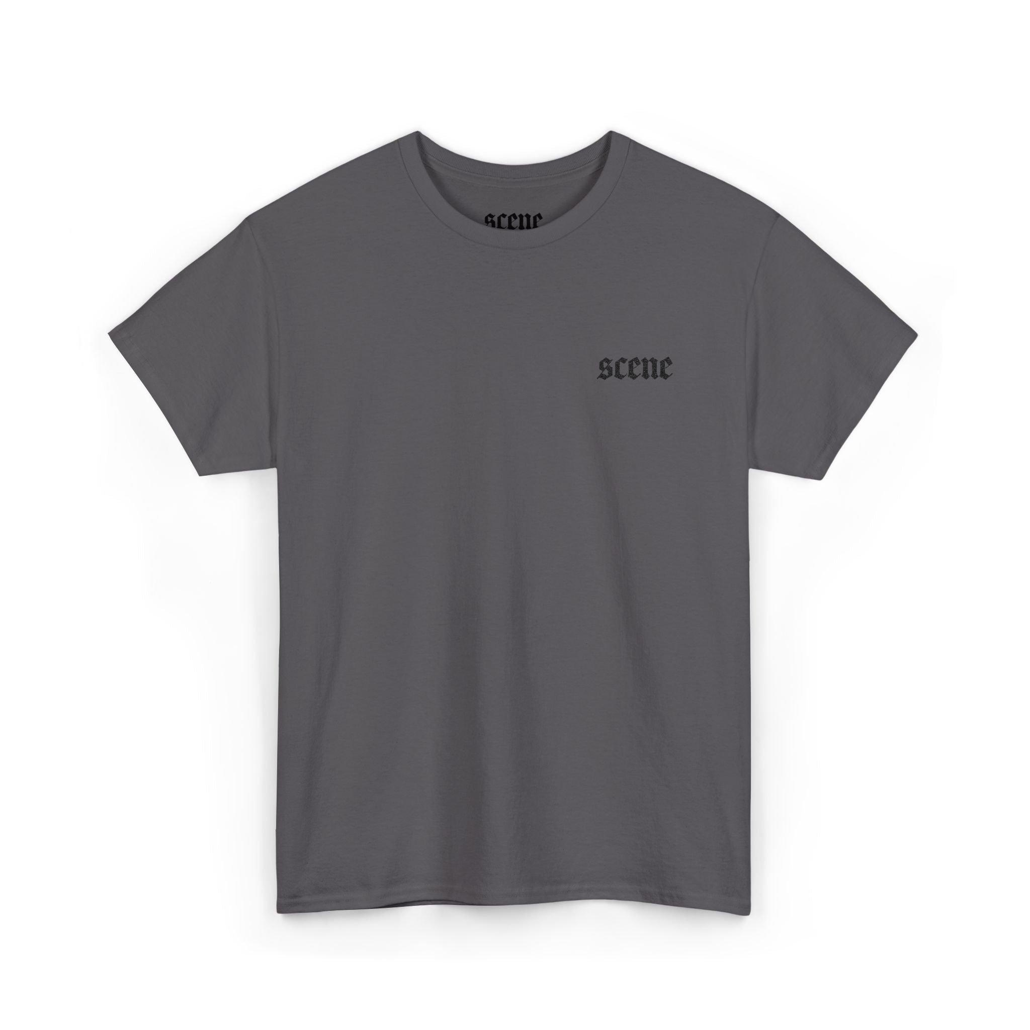 Scene Black Embroided Unisex Heavy Cotton Tee